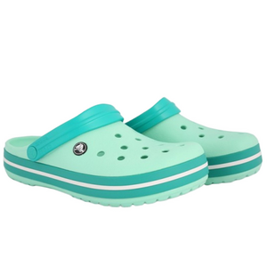 Crocs Green White Clogs Men 8, Women 10 Sandals Activewear Teen Adult Unisex Fun